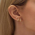 Conjunto de brincos femininos com zirconia