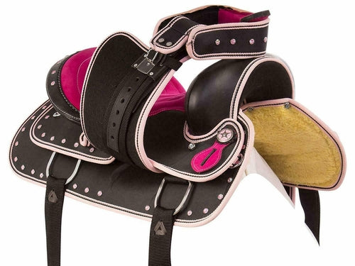 Purple Synthetic Western Barrel Racing Horse Saddle With Tack